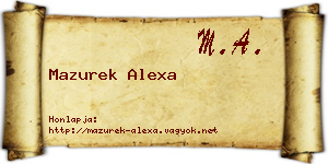 Mazurek Alexa névjegykártya